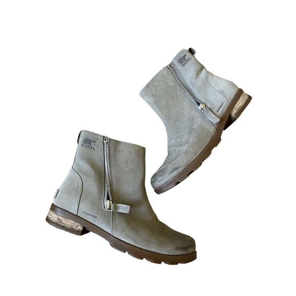 Sorel Emelie Zip Boots Gray Tan size 9 - Picture 2 of 14